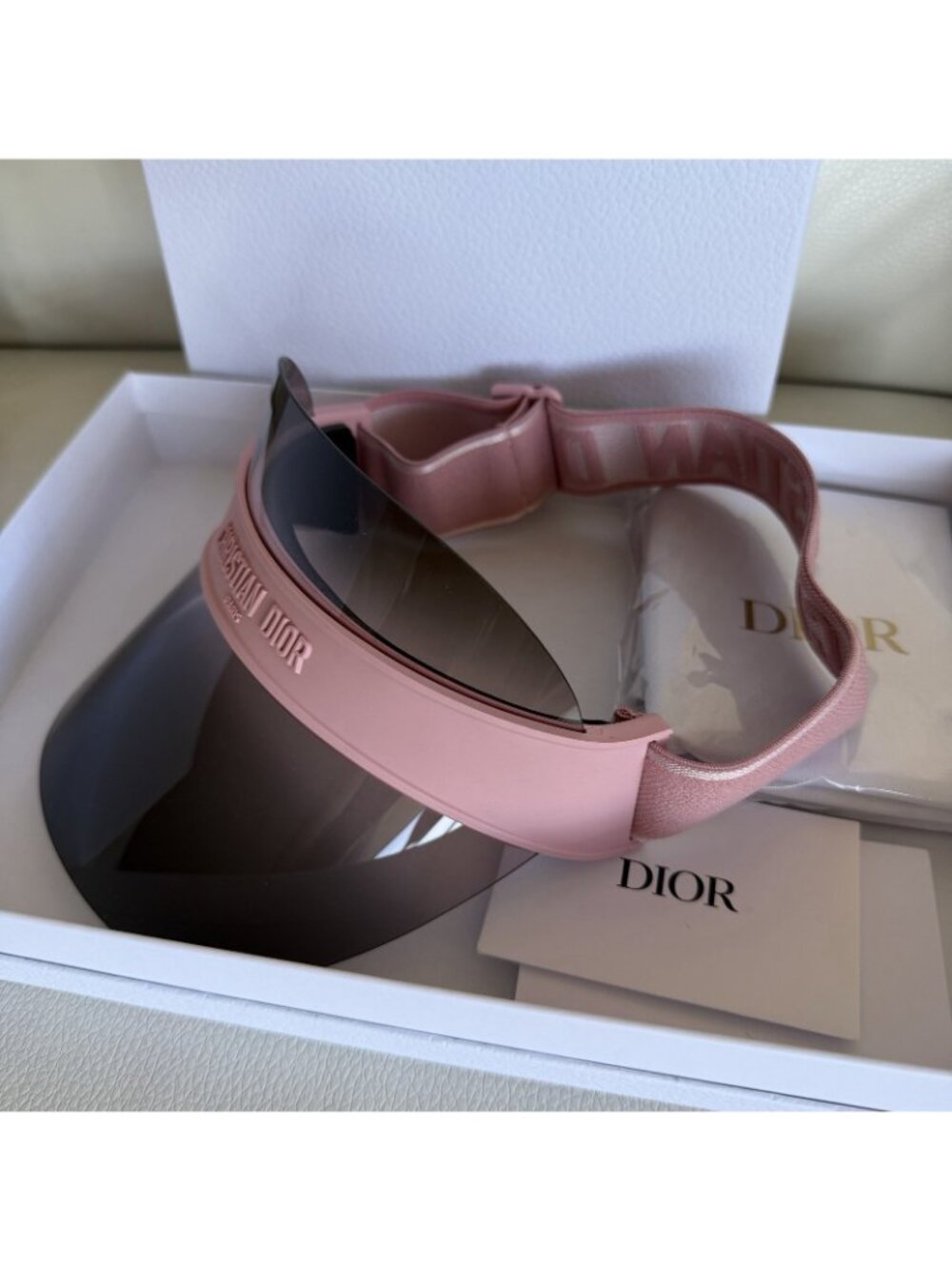 NEW DIOR Visor Sunglasses Pink Grey DiorClub V1U 100% Auth Gradient Sunshield - Picture 4 of 9